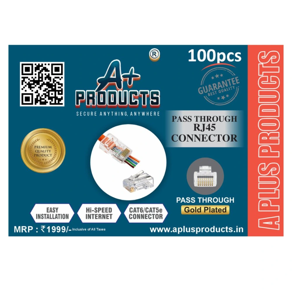 A+ Products RJ45 Connector Pass Through (Pack Of 100) view 2
